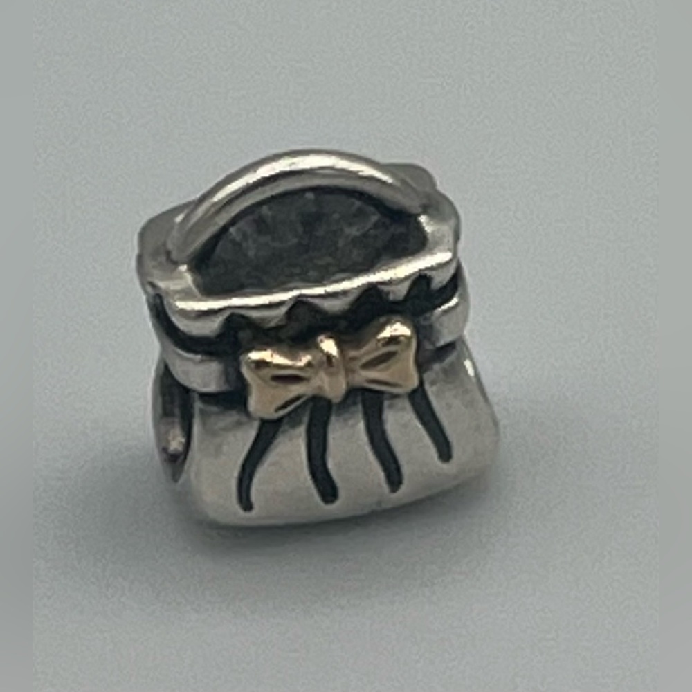 Pandora Vintage Retired Silver and Gold Handbag Charm